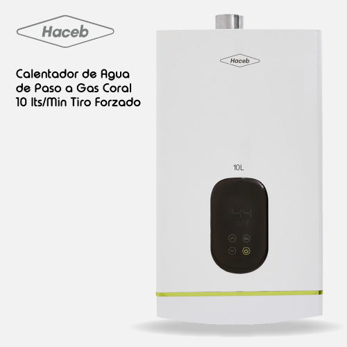 Calentador CORAL HACEB de agua de paso a gas 10 L / min tiro forzado