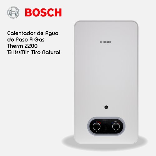 Calentador BOSCH  de agua de paso a gas Therm 2200 13 L / min tiro natural