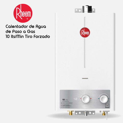 Calentador RHEEM de agua de paso a gas 10 L / min tiro forzado
