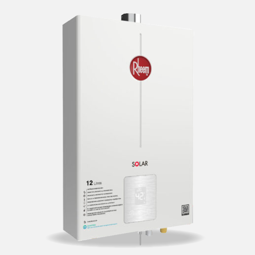 Calentador RHEEM de agua de paso a gas 12 L / min tiro forzado Digital