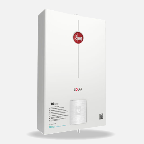 Calentador RHEEM de agua de paso a gas 16 L / min tiro forzado Digital