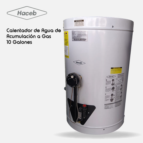 Calentador de agua HACEB de acumulación a gas 10 galones