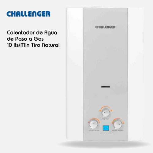 Calentador CHALLENGER de agua de paso a gas 10L / min tiro natural