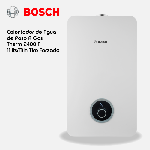 Calentador BOSCH de agua de paso a gas Therm 2400 F 11 L / min tiro forzado