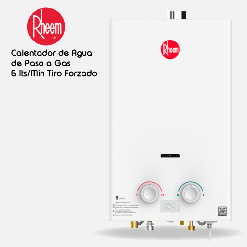 Calentador RHEEM de agua de paso a gas 6 L / min tiro forzado