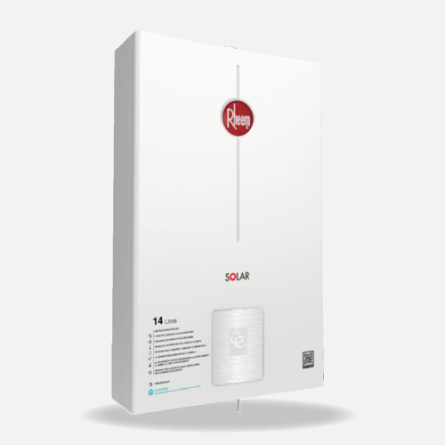 Calentador RHEEM de agua de paso a gas 14 L / min tiro forzado Digital